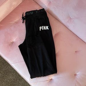 PINK Black Jogger Sweatpants Sz M